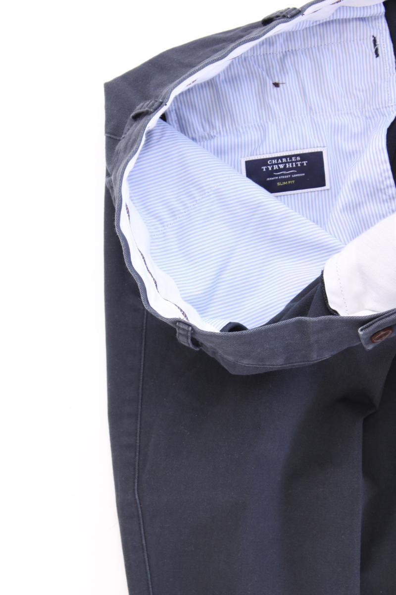 CHARLES TYRWHITT Stoffhose für Herren Gr. W42/L34 blau aus Baumwolle