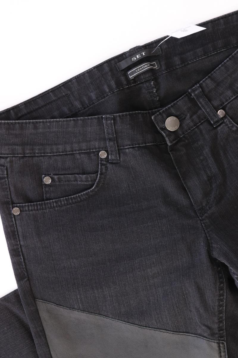 Set Straight Jeans Gr. 38 schwarz aus Baumwolle