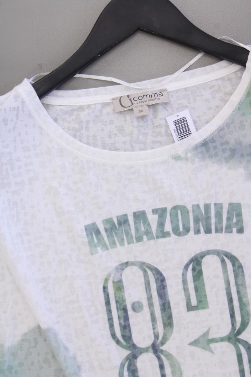 comma, Printshirt Gr. 38 Kurzarm grün