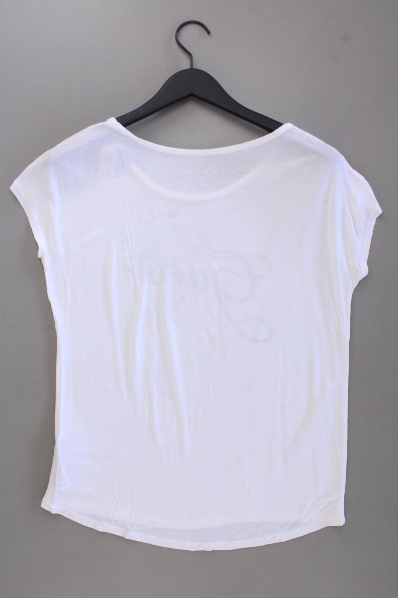 Guess Printshirt Gr. M Kurzarm weiß aus Viskose