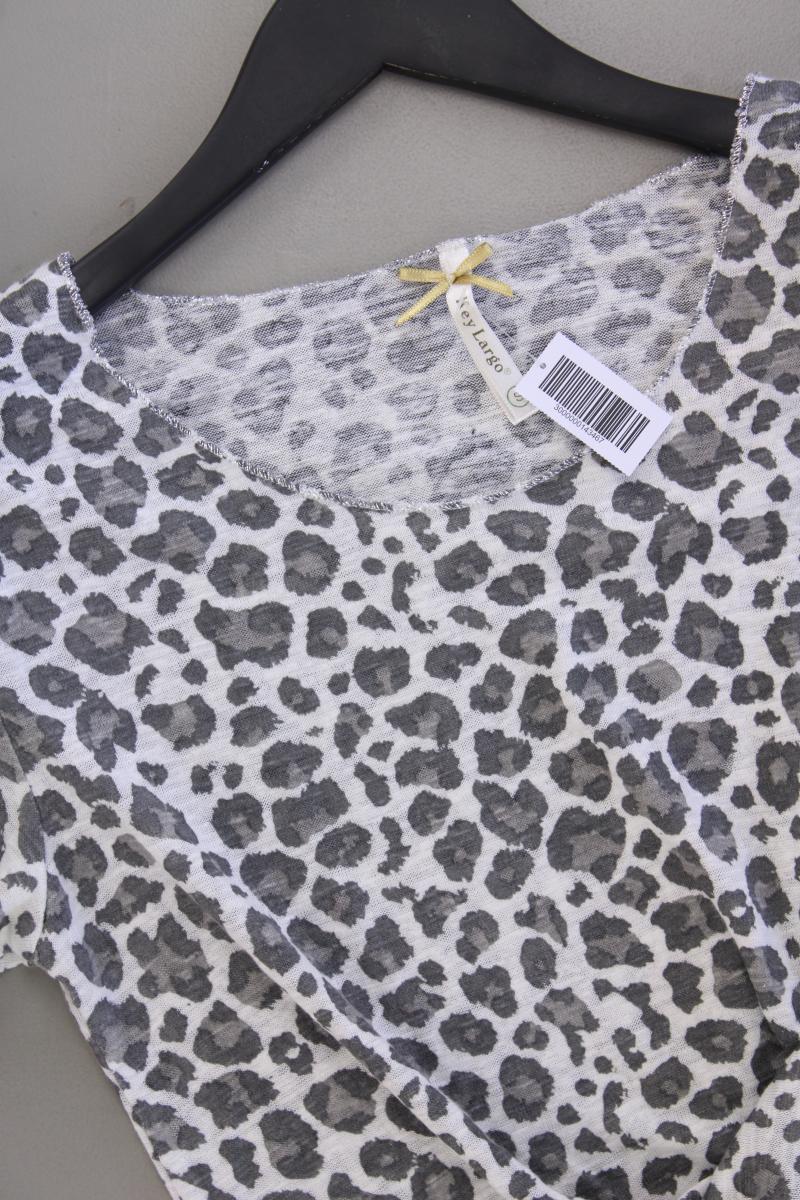 Key Largo Printshirt Gr. S mit Tierdruck neuwertig Kurzarm grau aus Viskose