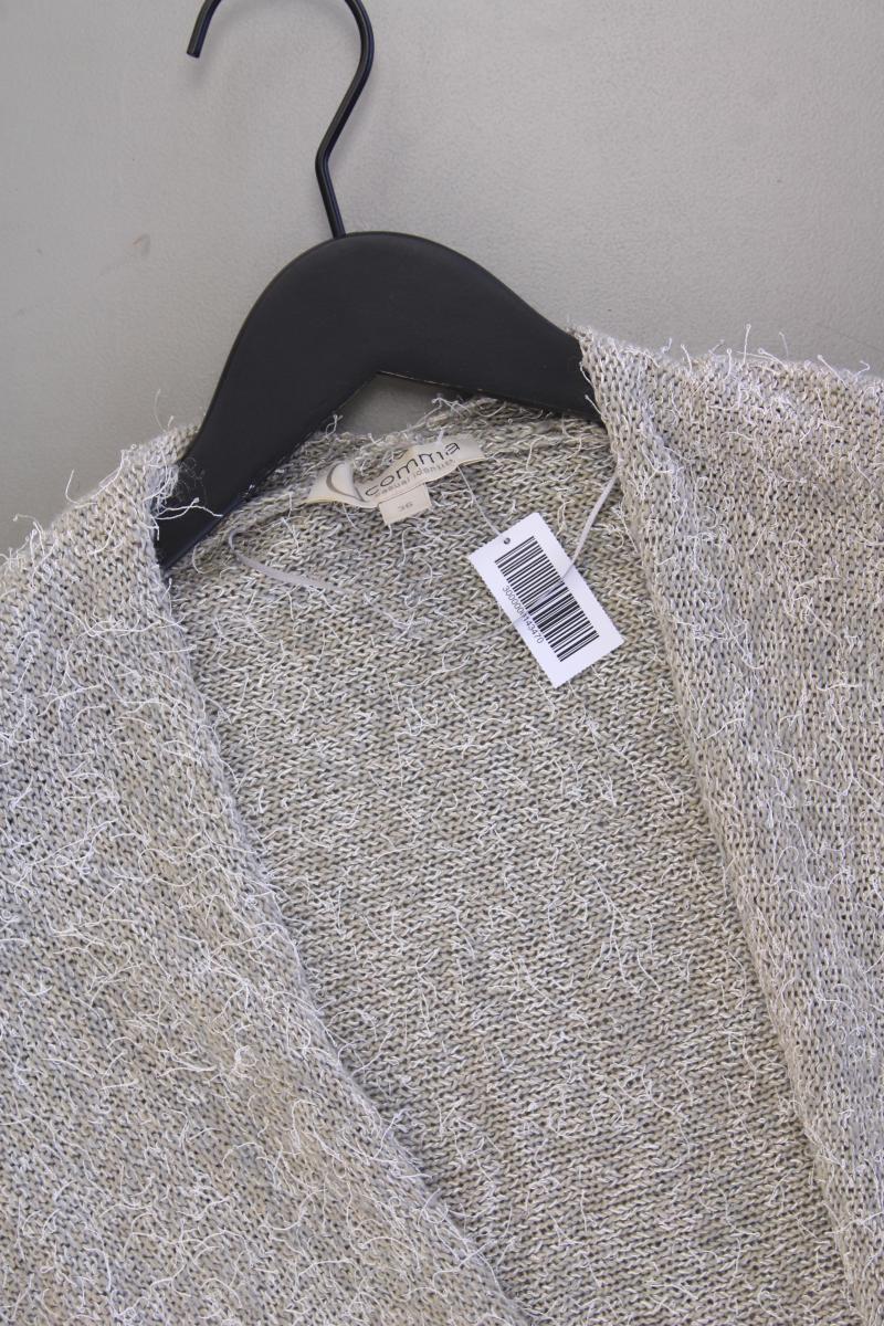 comma, Strickjacke Gr. 36 neuwertig 3/4 Ärmel grau aus Polyacryl
