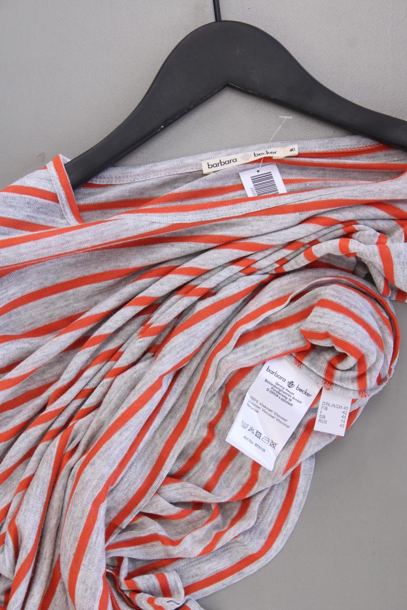 Barbara Becker Ringelshirt Gr. 40 gestreift neuwertig Langarm orange aus Viskose