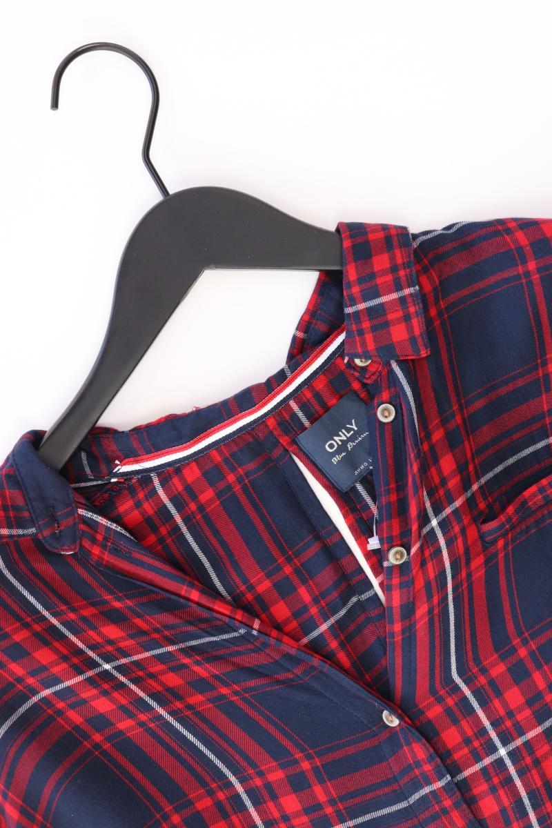Only Bluse Gr. 36 kariert 3/4 Ärmel rot aus Baumwolle