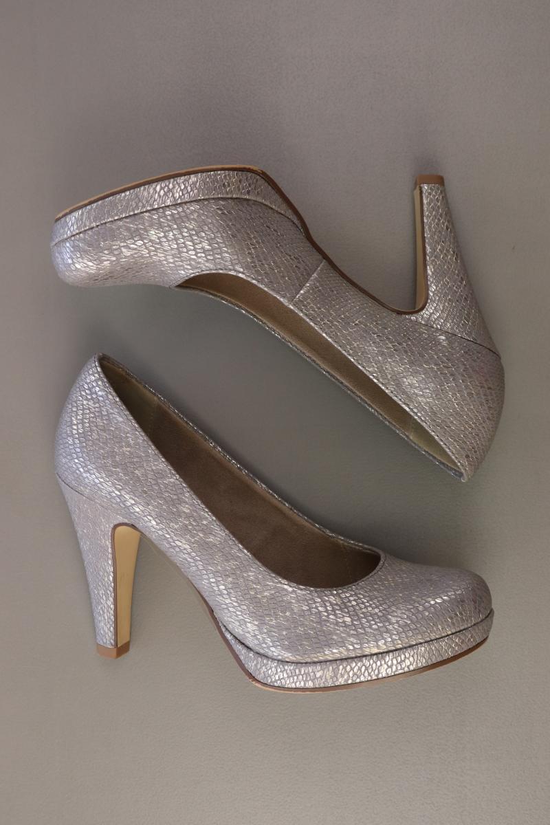 Tamaris Pumps Gr. 37 silber aus Kunstleder