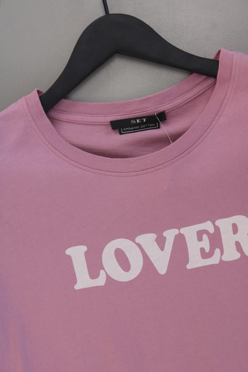Set T-Shirt Gr. 38 Kurzarm rosa aus Baumwolle
