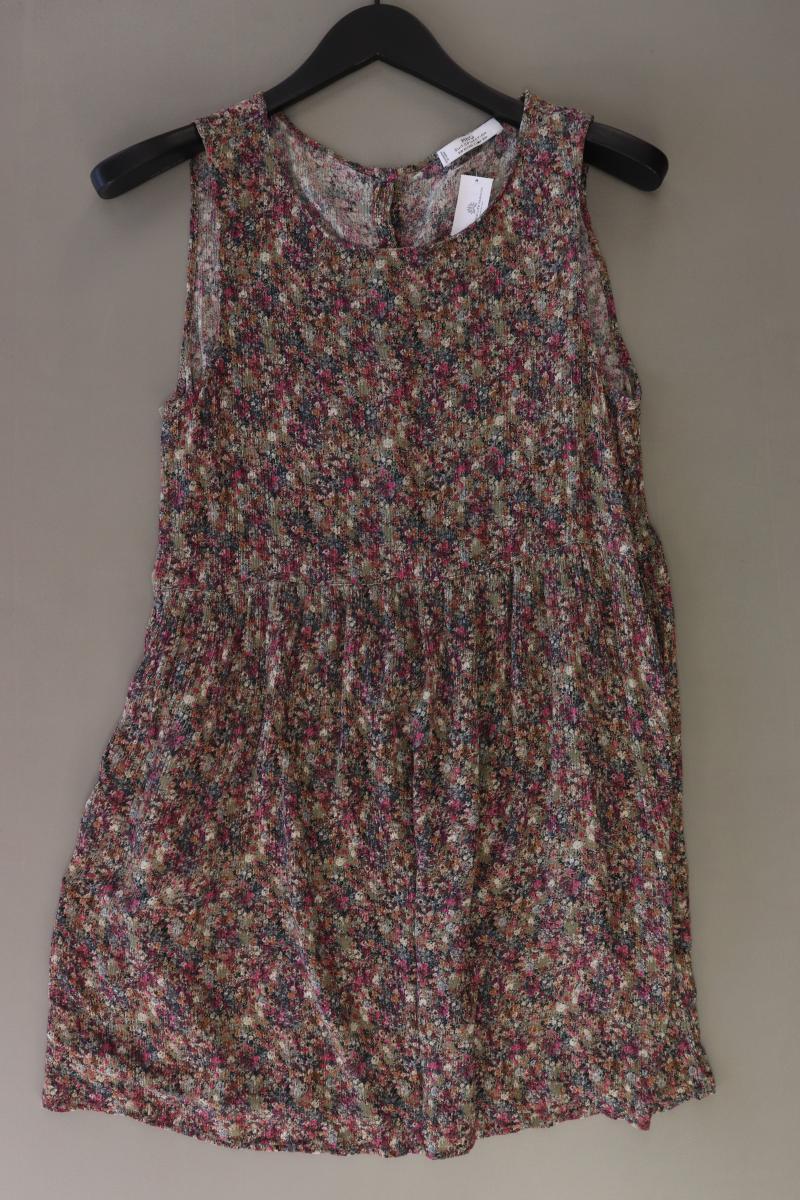 Mango Midikleid Gr. XS mit Blumenmuster Ärmellos mehrfarbig aus Viskose