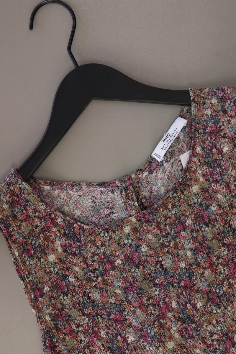 Mango Midikleid Gr. XS mit Blumenmuster Ärmellos mehrfarbig aus Viskose