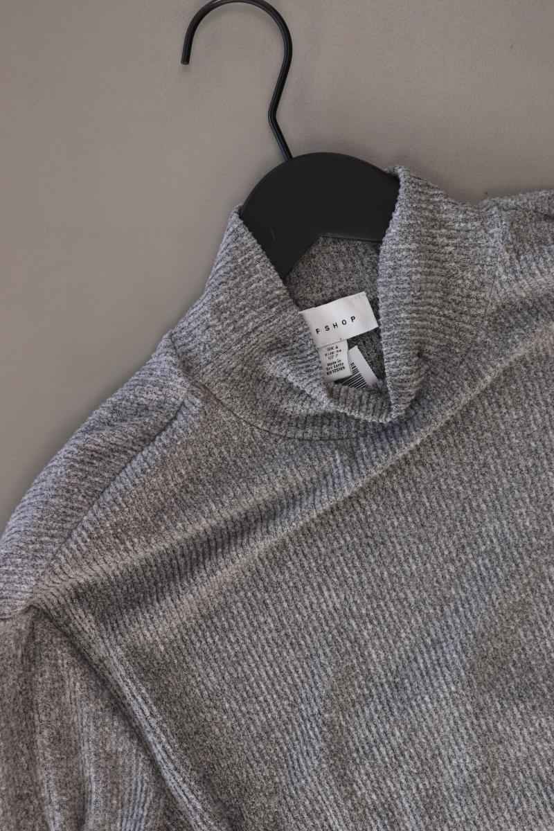 Topshop Langarmkleid Gr. 34 mit Gürtel grau aus Viskose