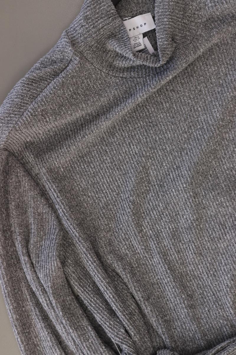 Topshop Langarmkleid Gr. 34 mit Gürtel grau aus Viskose