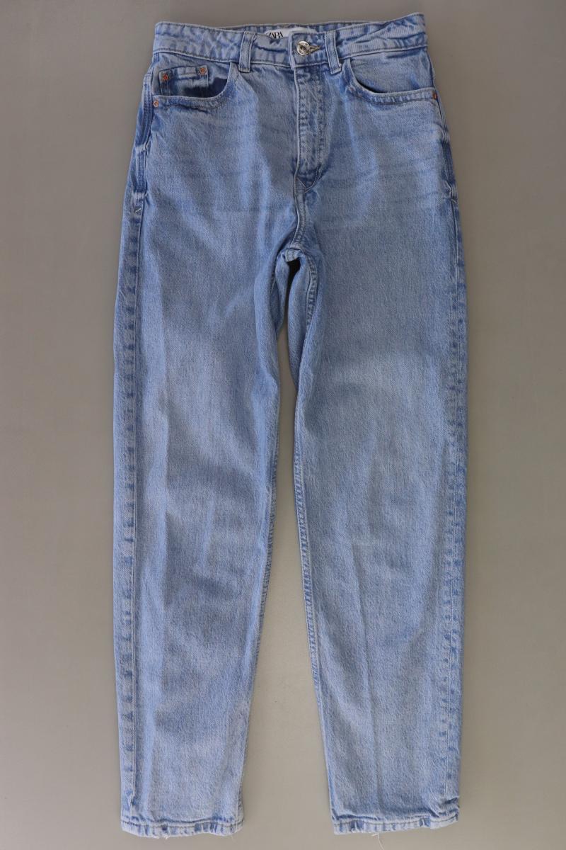 Zara Mom Jeans Gr. 34 blau aus Baumwolle