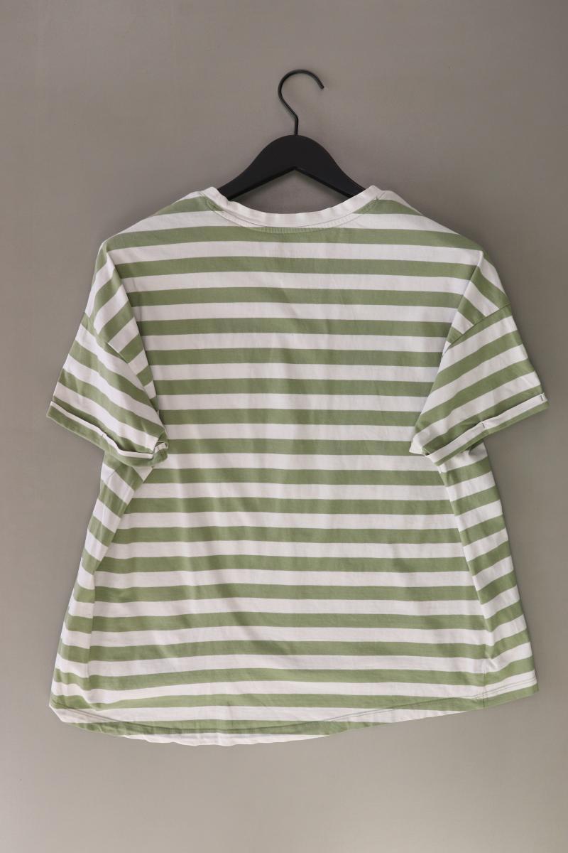 Esprit Ringelshirt Gr. XL gestreift Kurzarm olivgrün aus Baumwolle