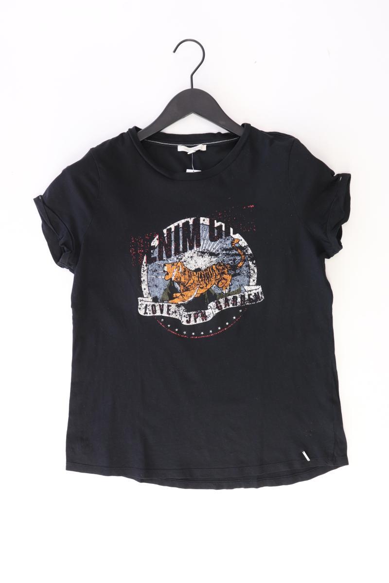 Tom Tailor (Denim) Printshirt Gr. L Kurzarm schwarz aus Baumwolle