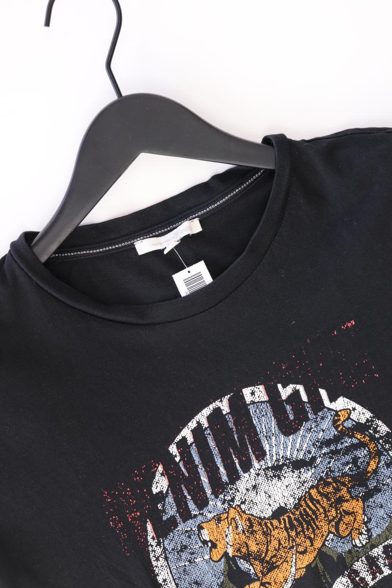 Tom Tailor (Denim) Printshirt Gr. L Kurzarm schwarz aus Baumwolle