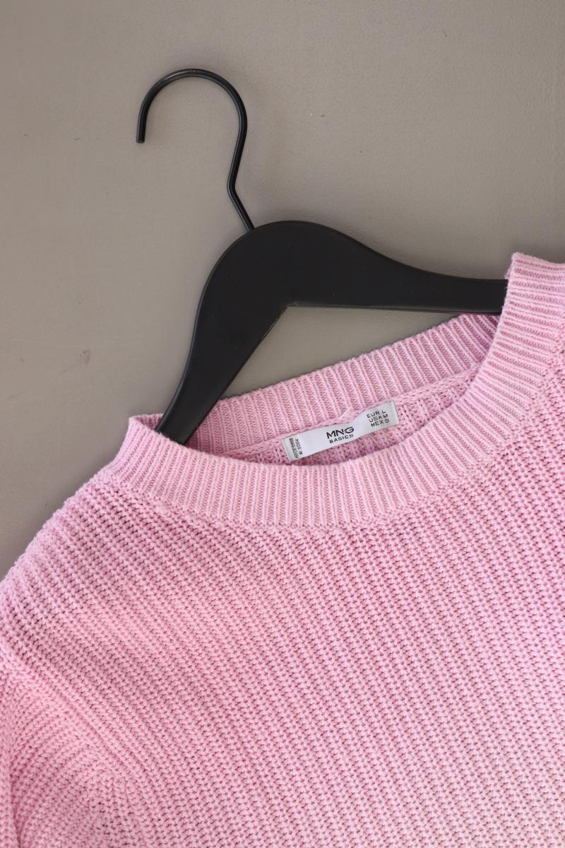 Mango Grobstrickpullover Gr. L rosa aus Baumwolle