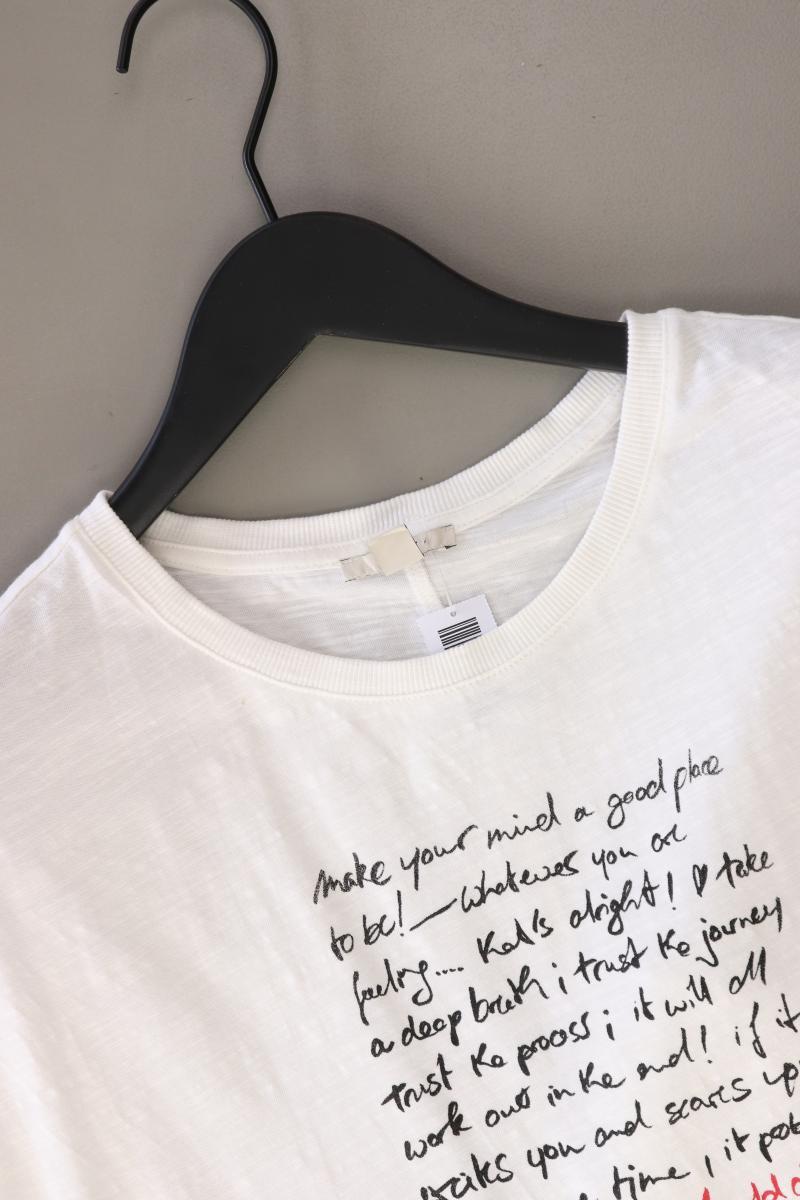 Esprit Printshirt Gr. S Kurzarm weiß aus Baumwolle