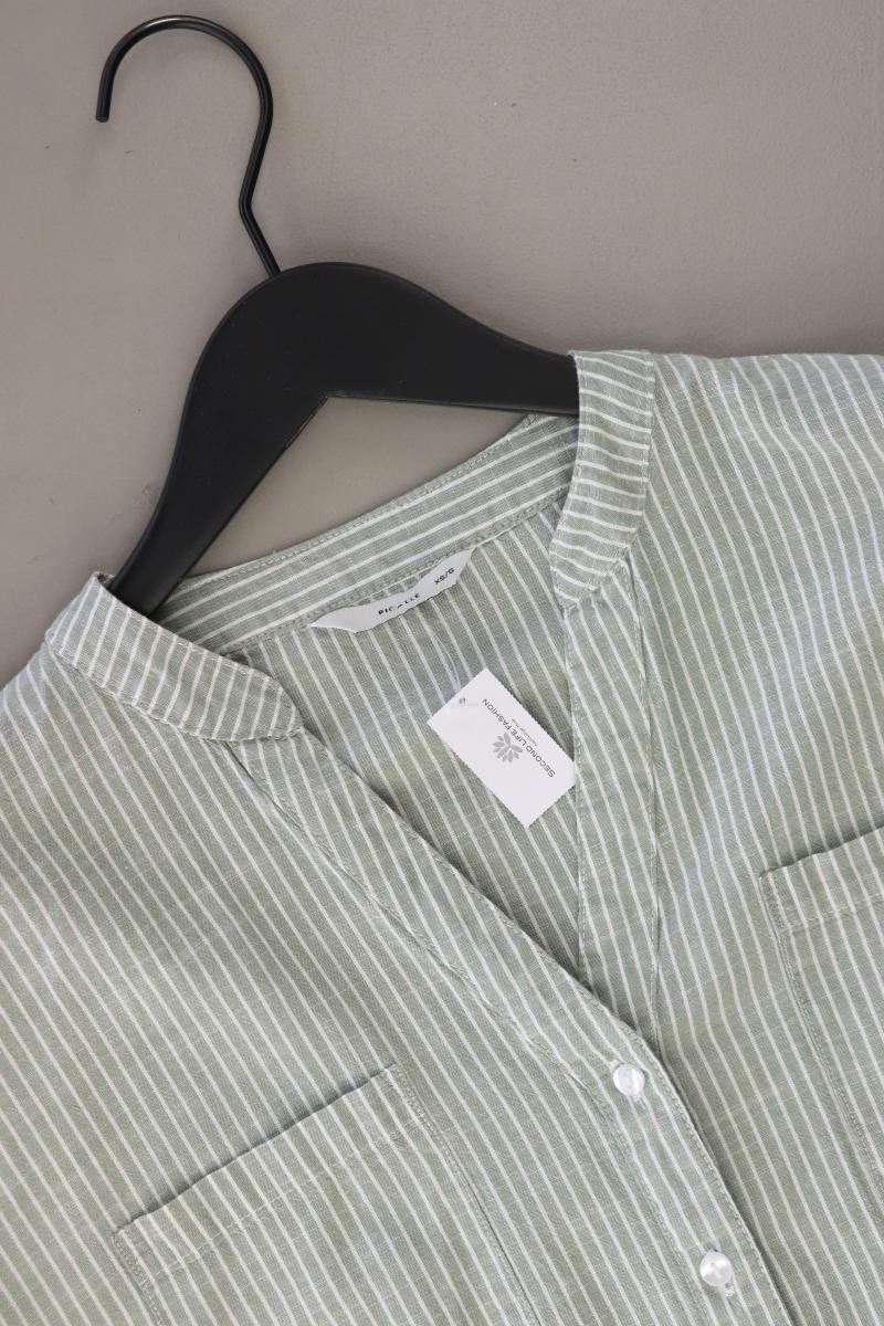 PIGALLE Oversize-Bluse Gr. XS/s gestreift 3/4 Ärmel grün aus Baumwolle