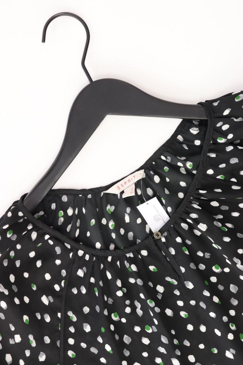 Esprit Langarmbluse Gr. 36 gepunktet schwarz aus Polyester