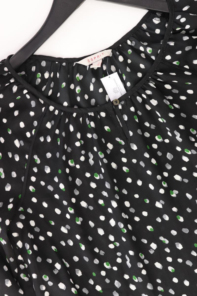 Esprit Langarmbluse Gr. 36 gepunktet schwarz aus Polyester