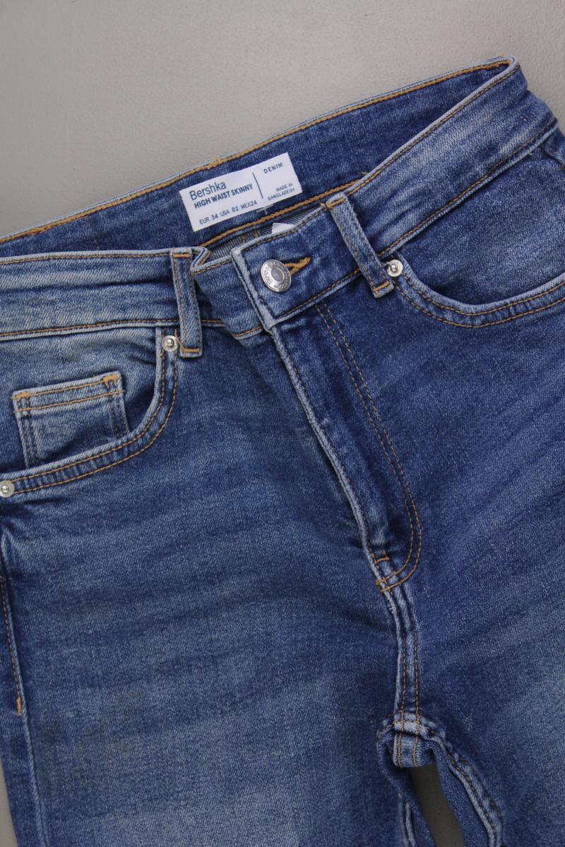 Bershka Skinny Jeans Gr. 34 blau aus Baumwolle