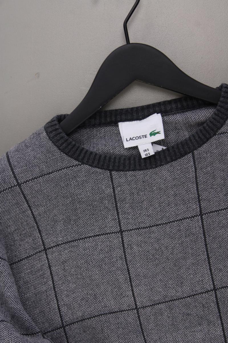 Lacoste Feinstrickpullover für Herren Gr. S grau aus Baumwolle