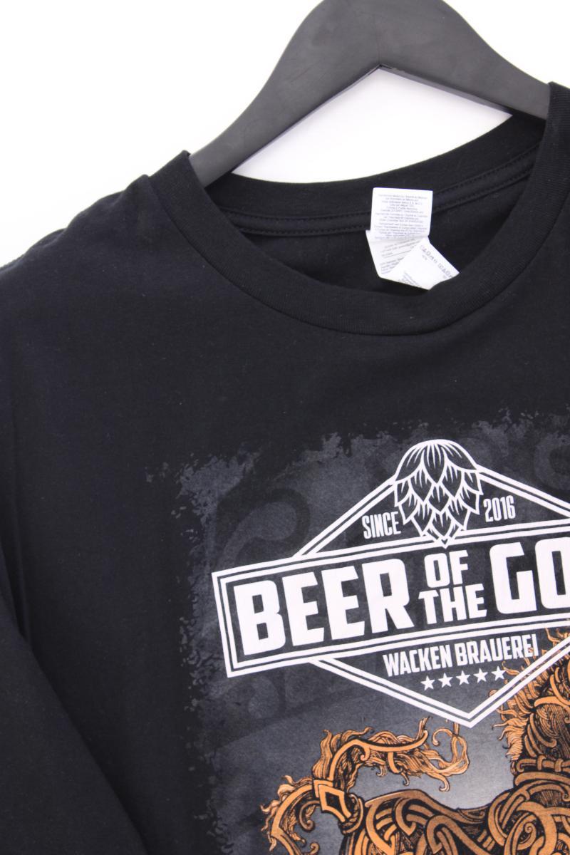 Printshirt für Herren Gr. XL Kurzarm schwarz aus Baumwolle