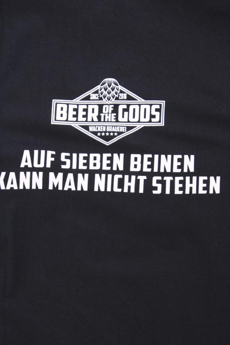 Printshirt für Herren Gr. XL Kurzarm schwarz aus Baumwolle