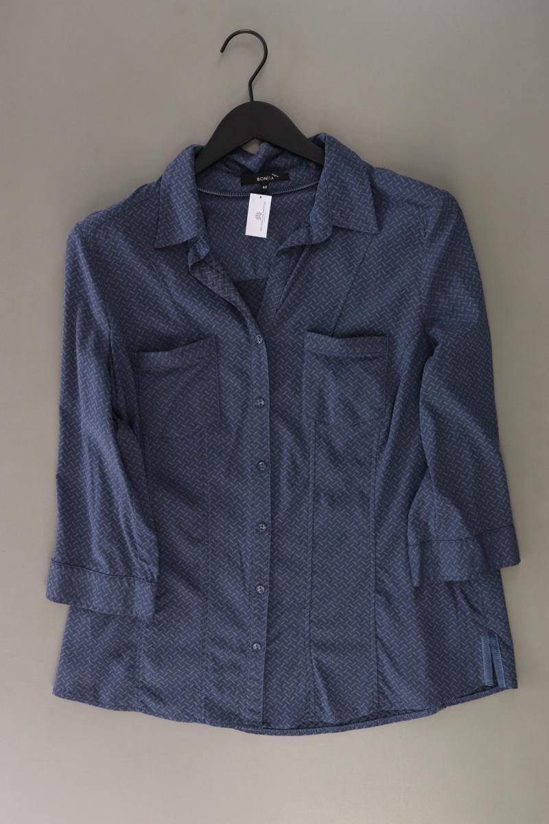 Bonita Regular Bluse Gr. 46 3/4 Ärmel blau aus Baumwolle