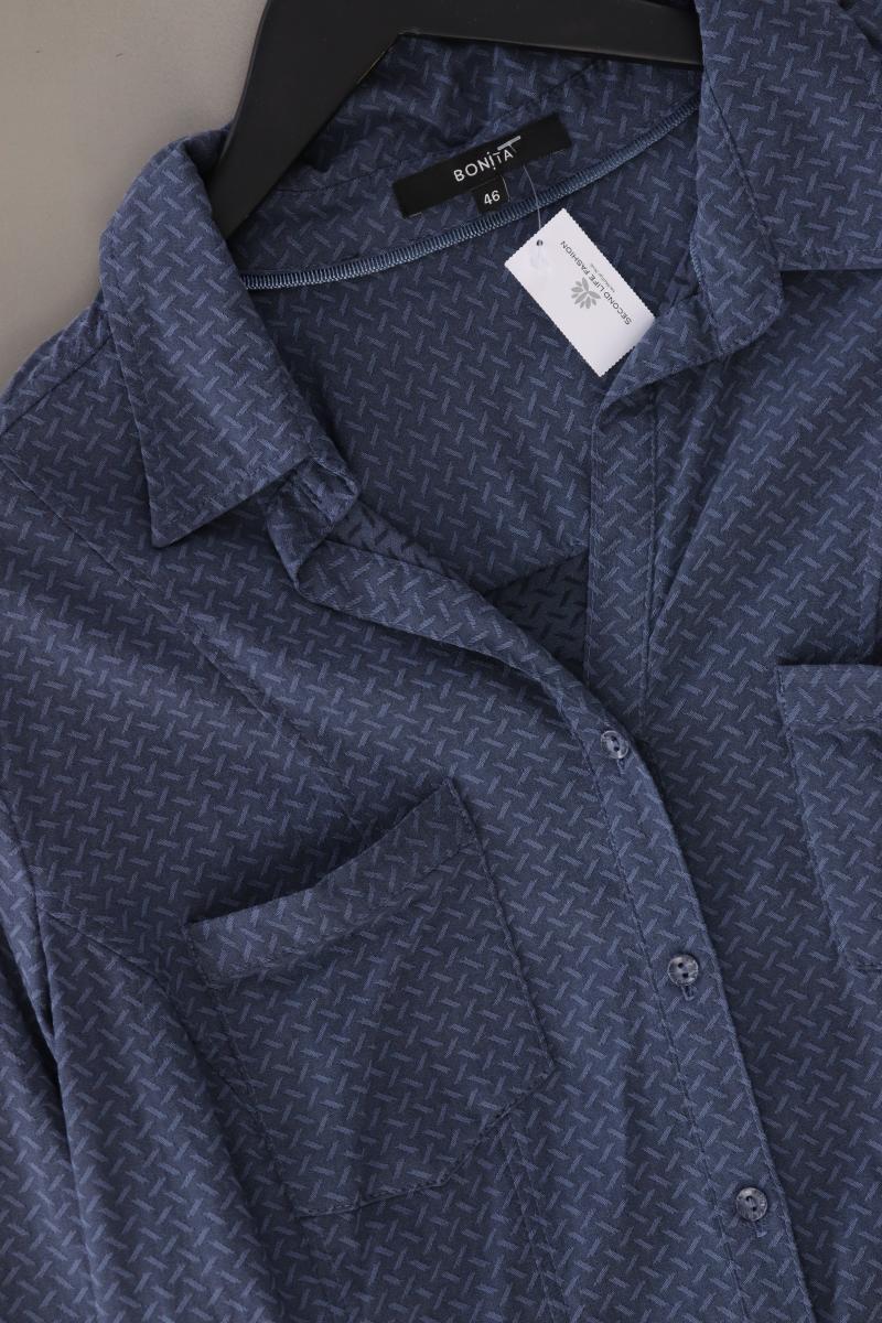 Bonita Regular Bluse Gr. 46 3/4 Ärmel blau aus Baumwolle