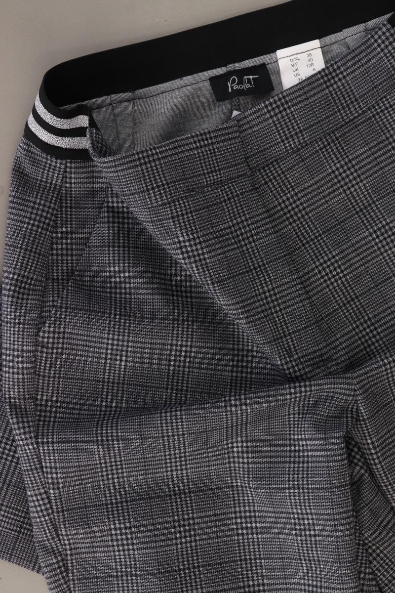 Paola Stoffhose Gr. 38 kariert grau aus Polyester