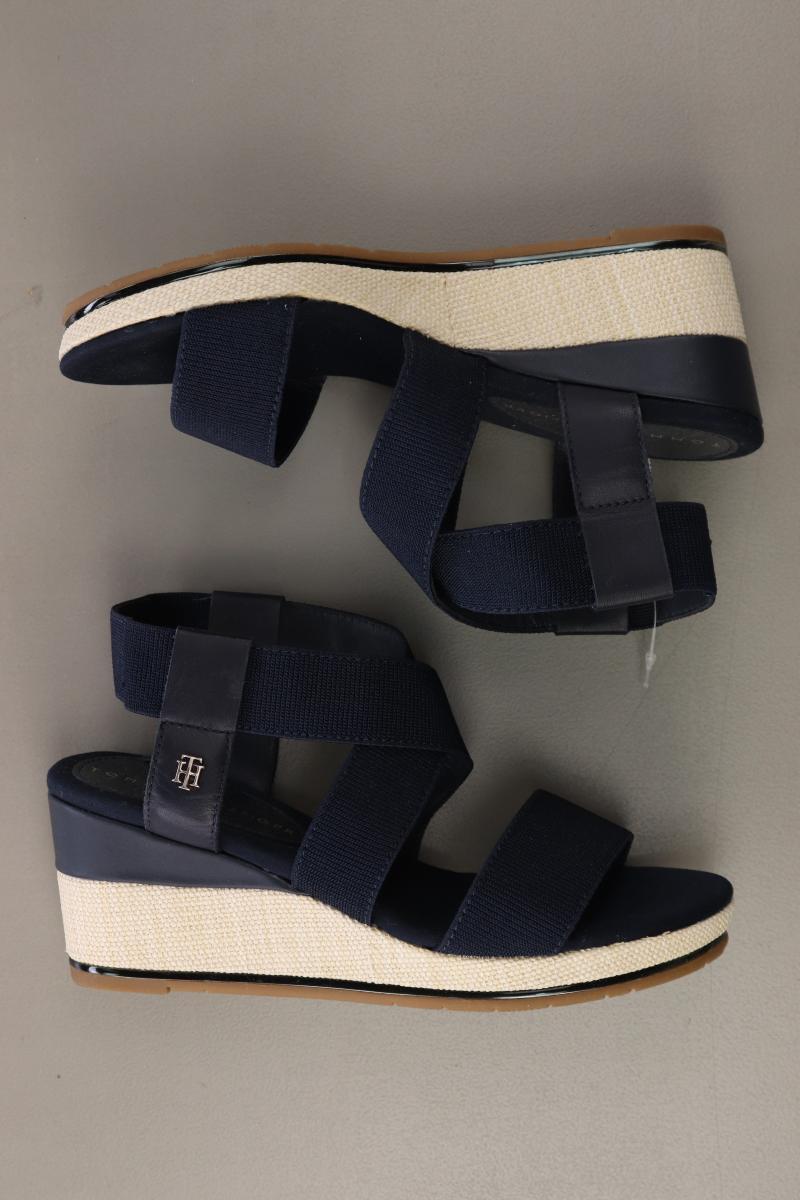 Tommy Hilfiger Sandaletten mit Keilabsatz Gr. 37 neuwertig blau
