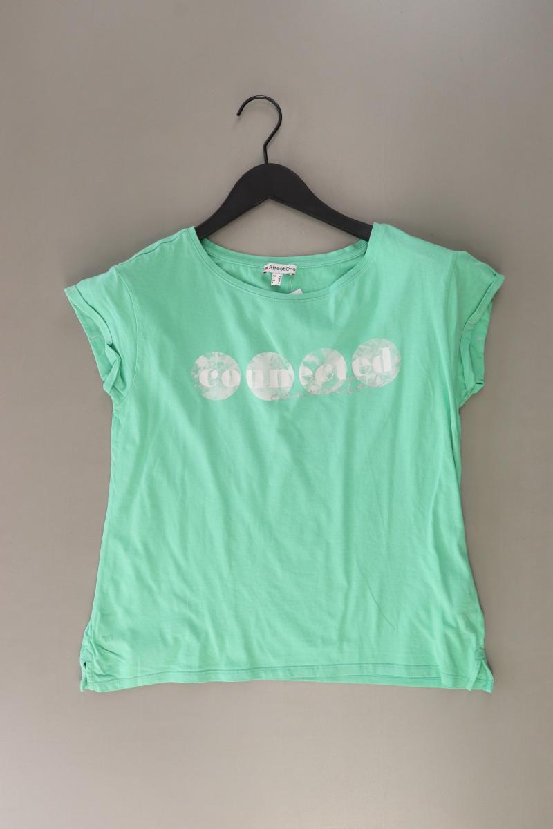 Street One Printshirt Gr. 34 Kurzarm grün aus Baumwolle