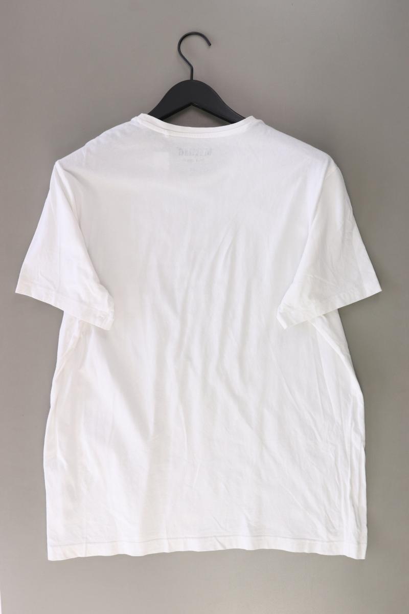 Mustang Printshirt für Herren Gr. XL Kurzarm weiß aus Baumwolle
