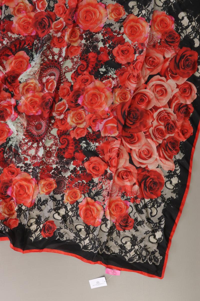 Basler Tuch mit Blumenmuster rot aus Seide