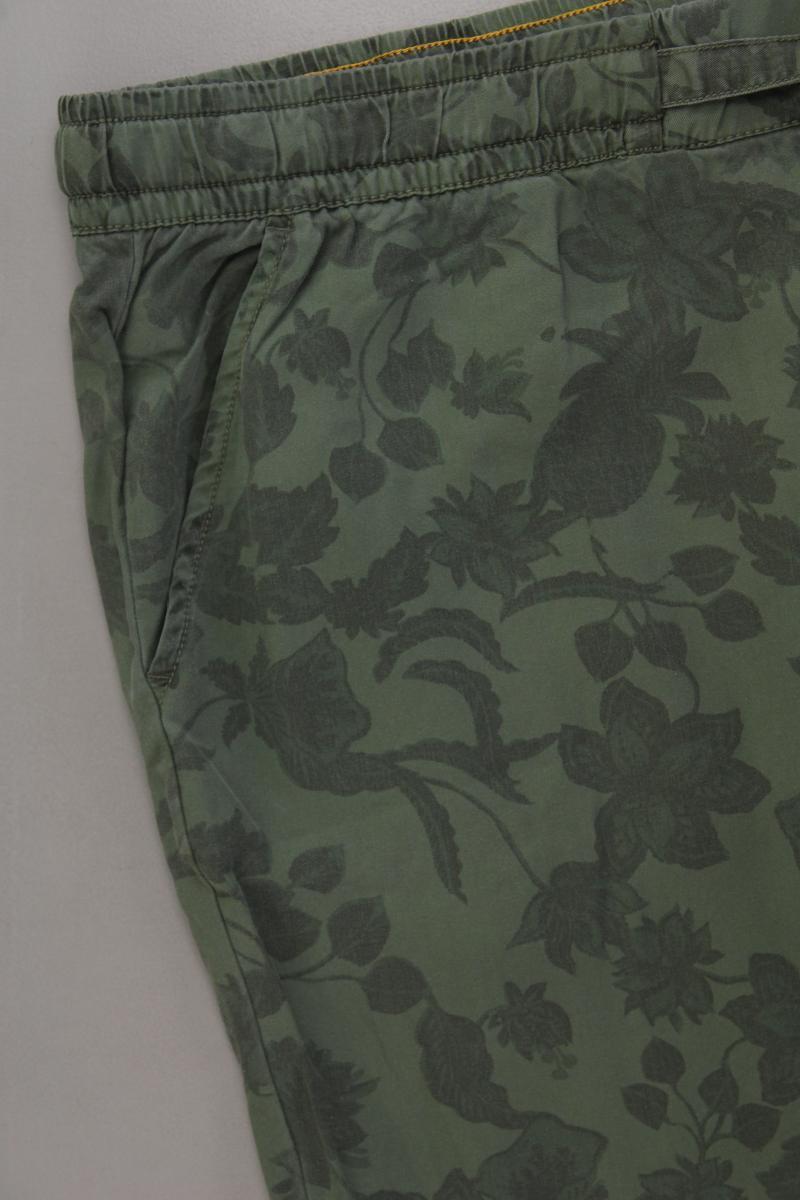 Street One Stoffhose Gr. 50/L28 mit Blumenmuster olivgrün