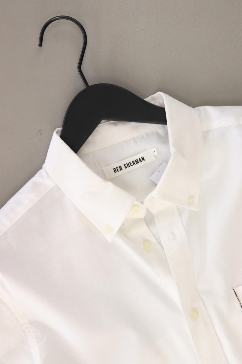 Ben Sherman Langarmhemd für Herren Gr. L weiß aus Baumwolle