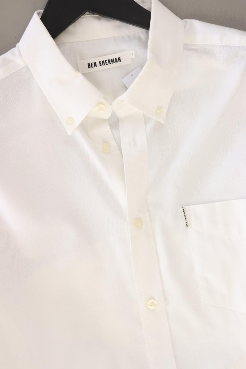 Ben Sherman Langarmhemd für Herren Gr. L weiß aus Baumwolle
