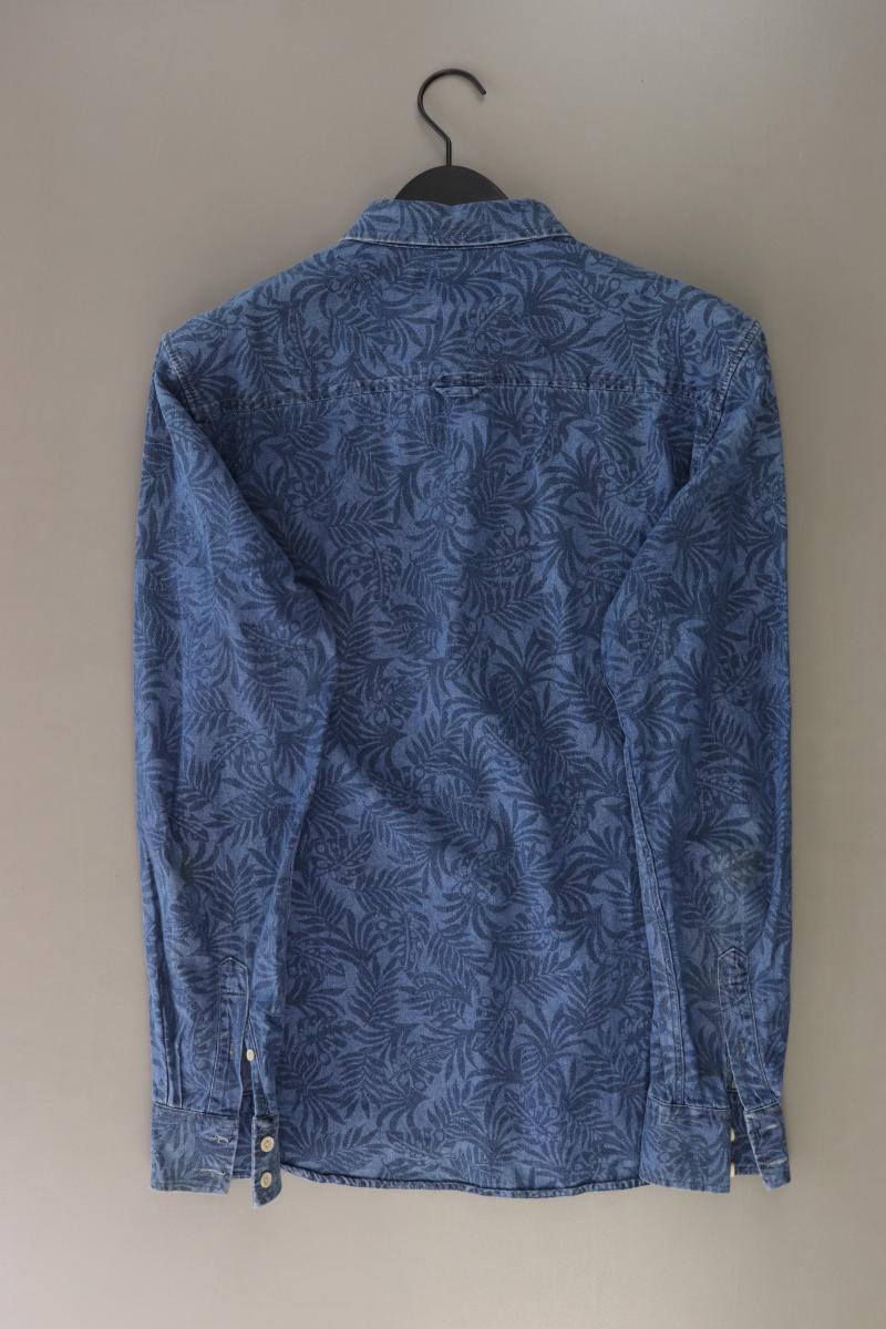Minimum Langarmhemd für Herren Gr. L blau aus Baumwolle