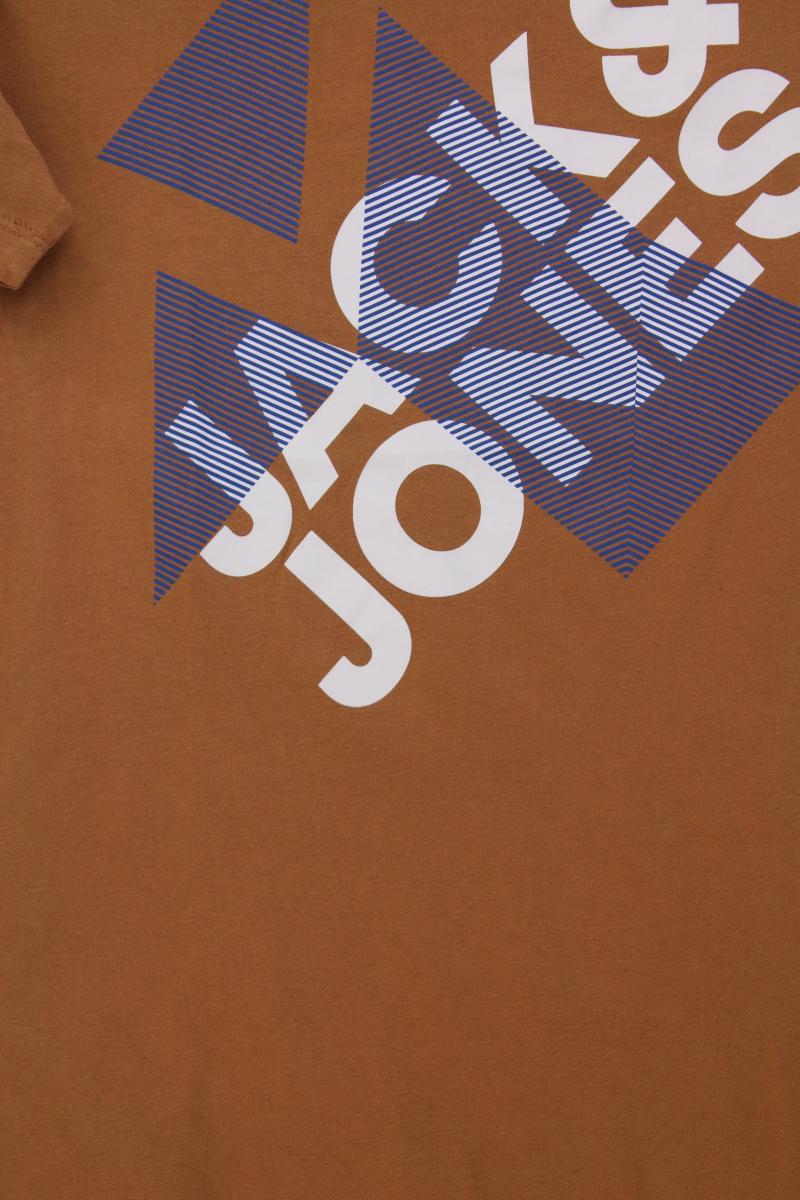 Jack & Jones Printshirt für Herren Gr. M Kurzarm braun aus Baumwolle