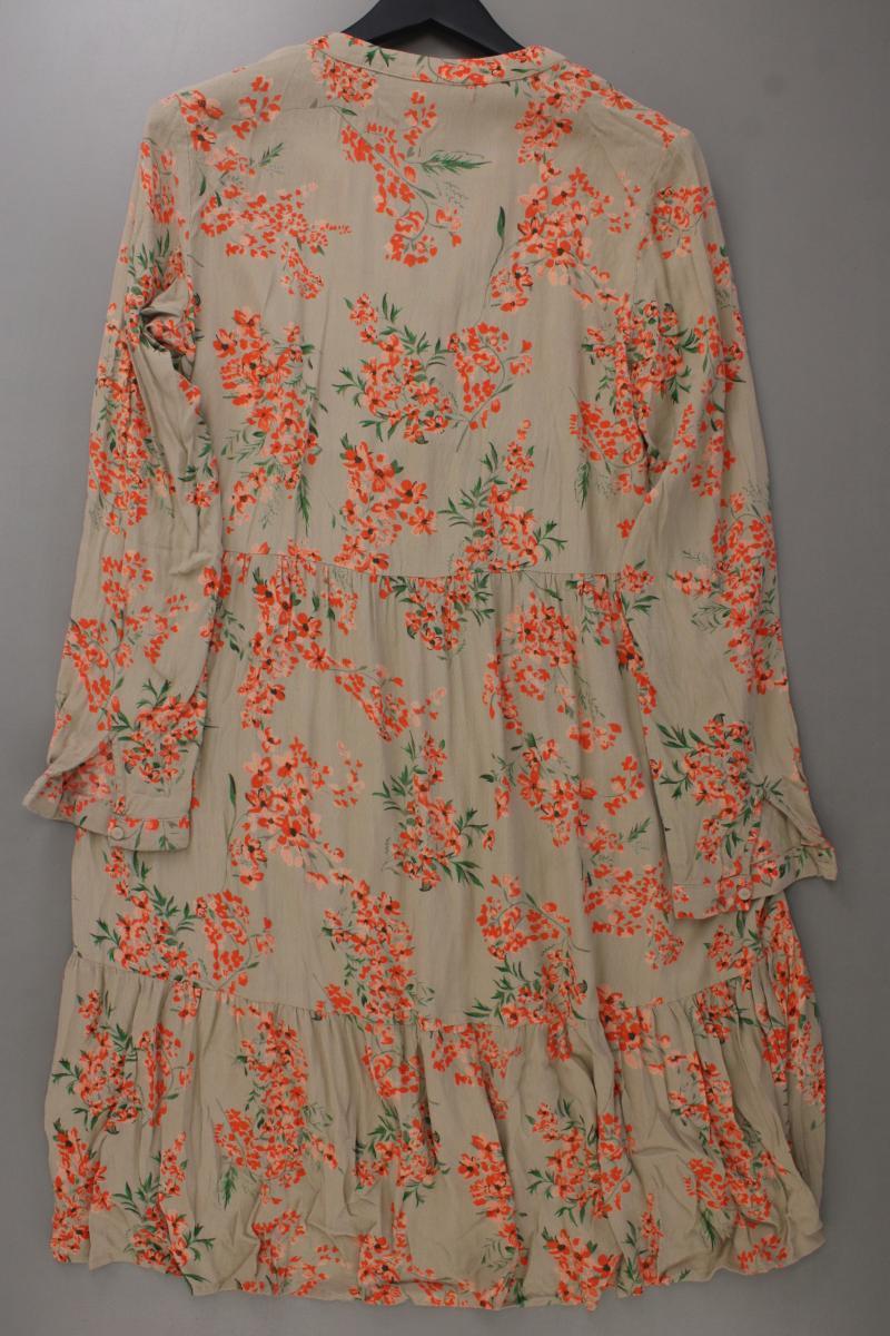 Pieces Langarmkleid Gr. L mit Blumenmuster mehrfarbig aus Viskose
