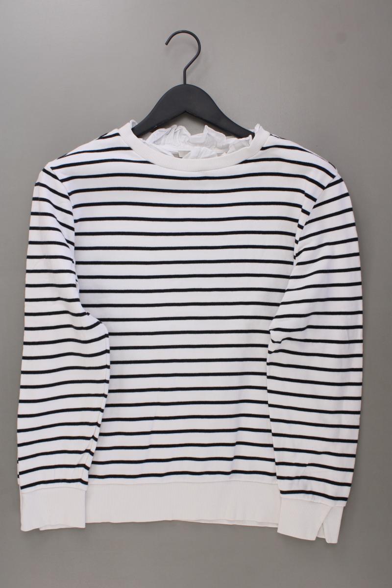 Esprit Langarmpullover Gr. L gestreift weiß aus Baumwolle