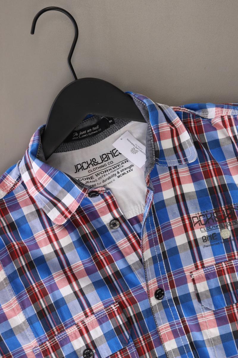 Jack & Jones Karohemd für Herren Gr. S kariert Kurzarm blau aus Baumwolle