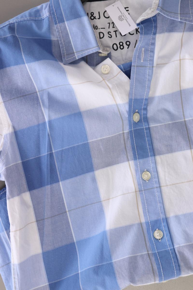 Jack & Jones Karohemd für Herren Gr. S kariert Kurzarm blau aus Baumwolle