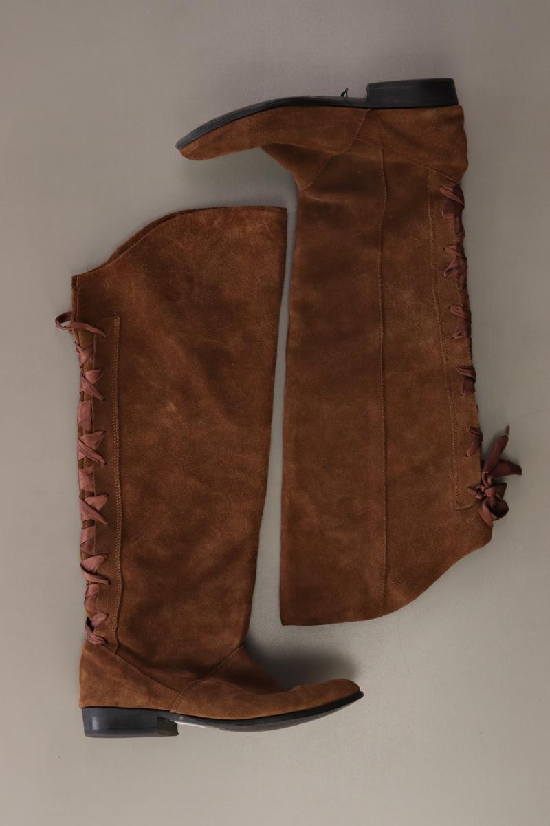 Overknees Gr. 38 braun aus Leder