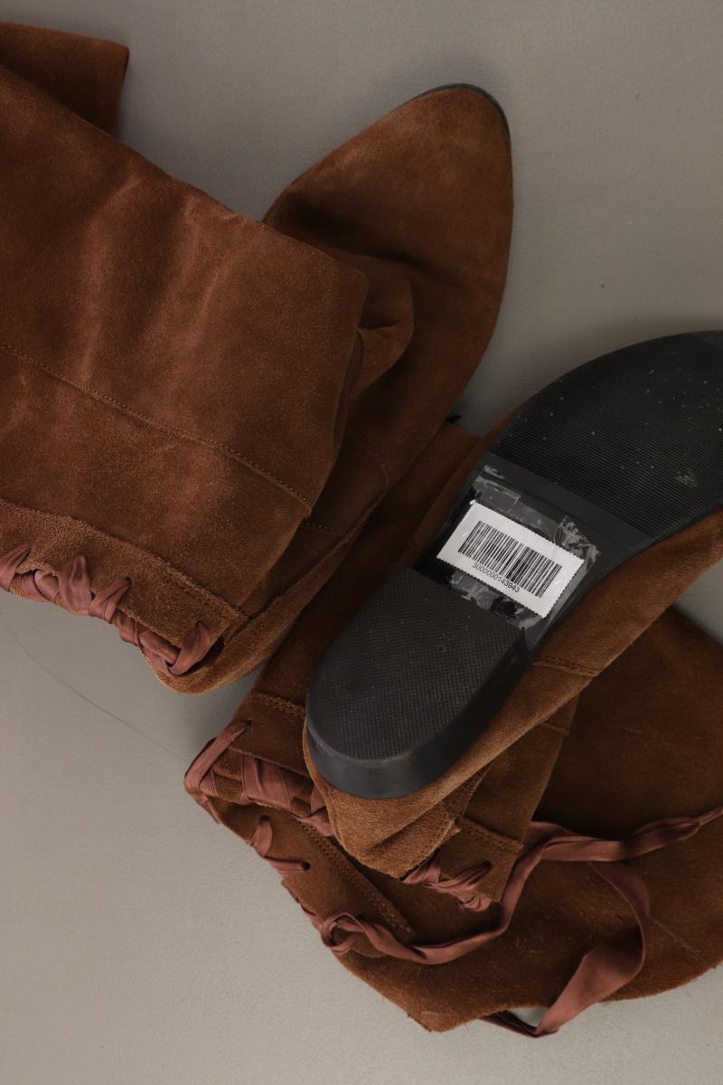 Overknees Gr. 38 braun aus Leder
