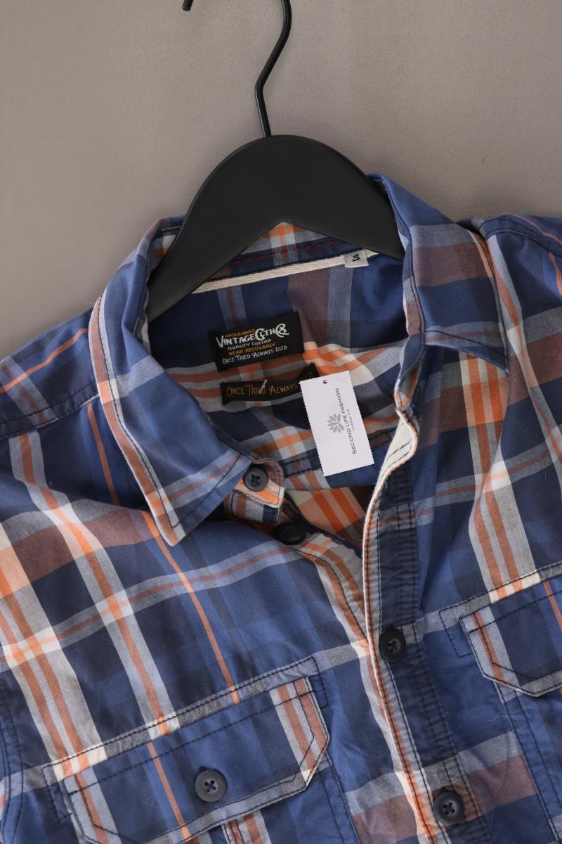 Jack & Jones Karohemd für Herren Gr. S kariert Kurzarm blau aus Baumwolle