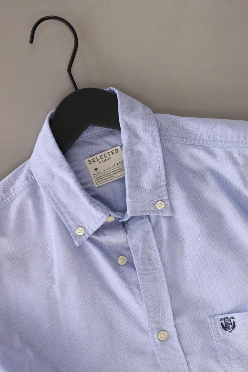Selected Homme Langarmhemd für Herren Gr. S blau aus Baumwolle