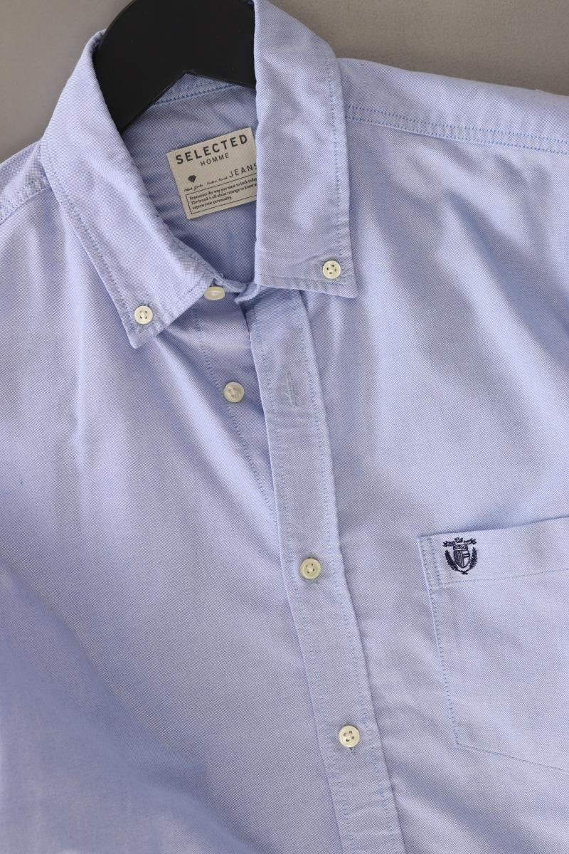 Selected Homme Langarmhemd für Herren Gr. S blau aus Baumwolle