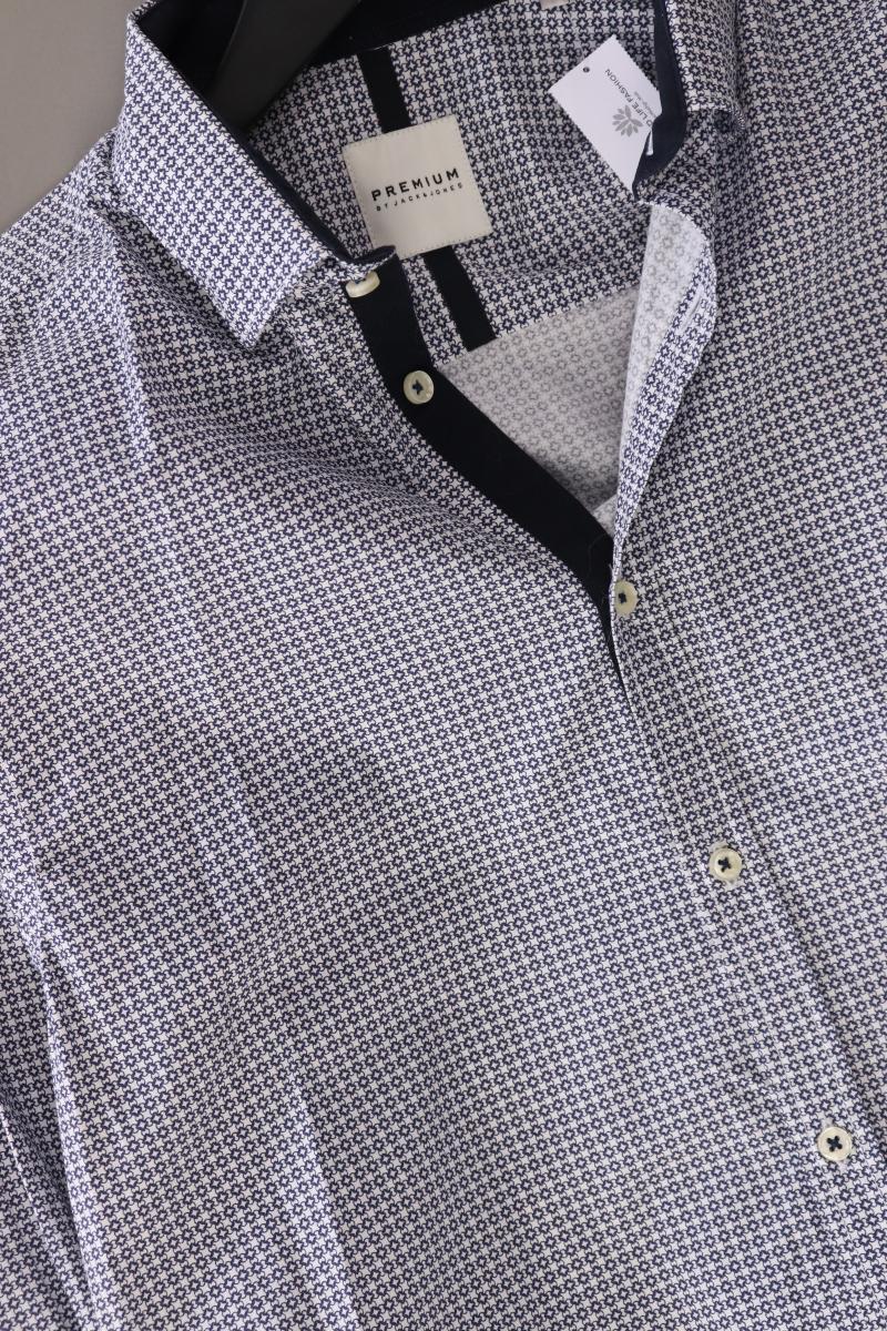 Jack & Jones Langarmhemd für Herren Gr. M blau aus Baumwolle