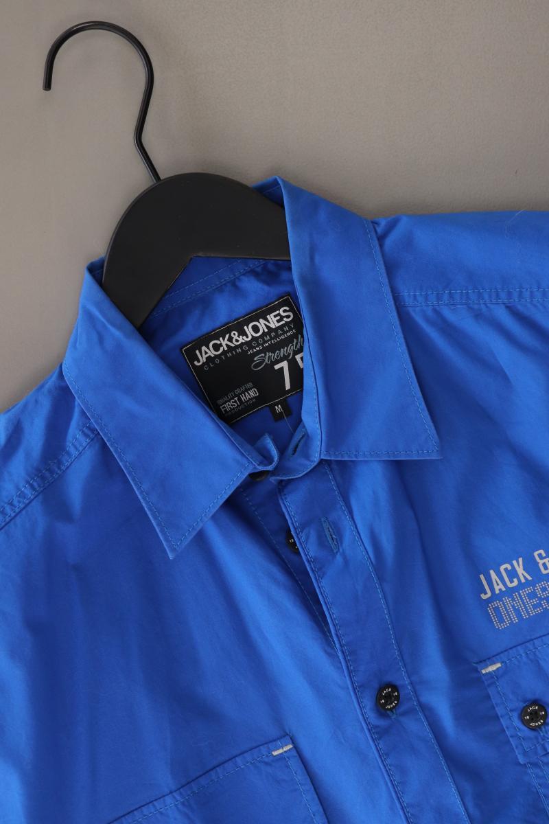 Jack & Jones Kurzarmhemd für Herren Gr. M blau aus Baumwolle